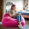 Flash Furniture Bean Bag Chair, 42 in W 42" L 19" H DG-BEAN-LARGE-SOLID-HTPK-GG - alternate 9